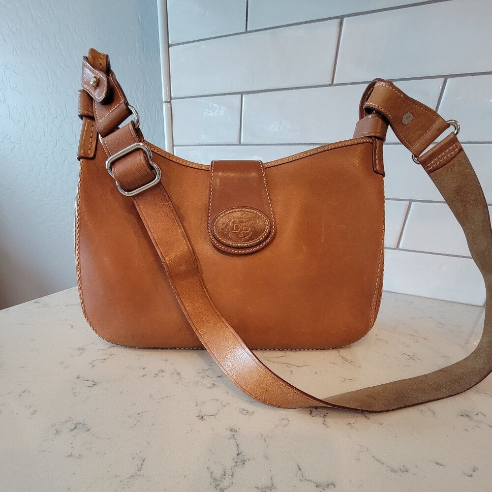 Dooney & Bourke Florentine Leather Bag (British Tan) - Original Vintage Handbag